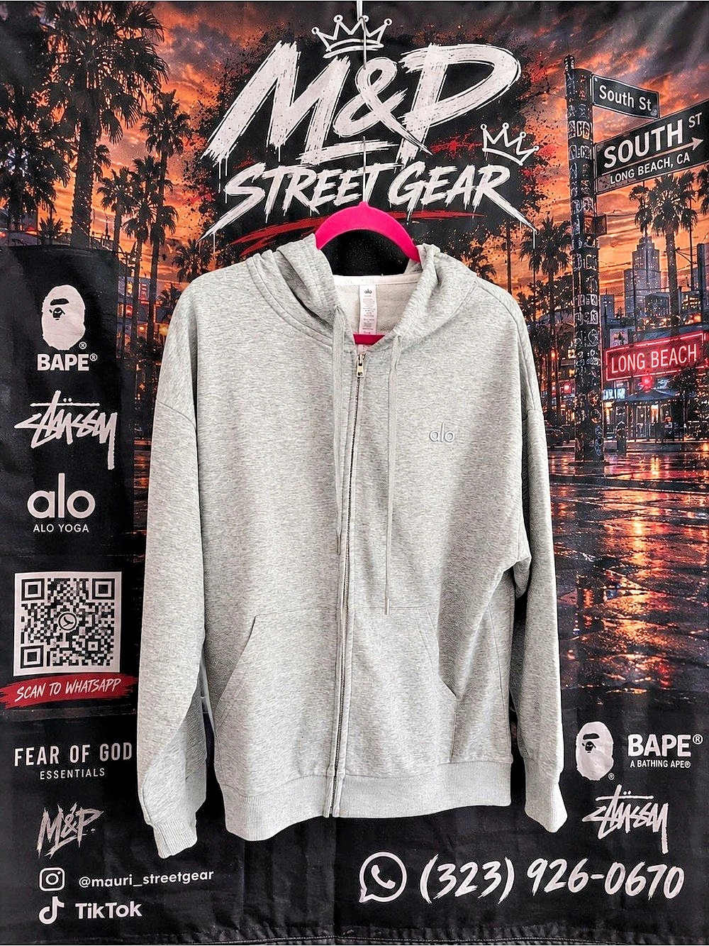 Alo Yoga Accolade Full Zip Hoodie Gray